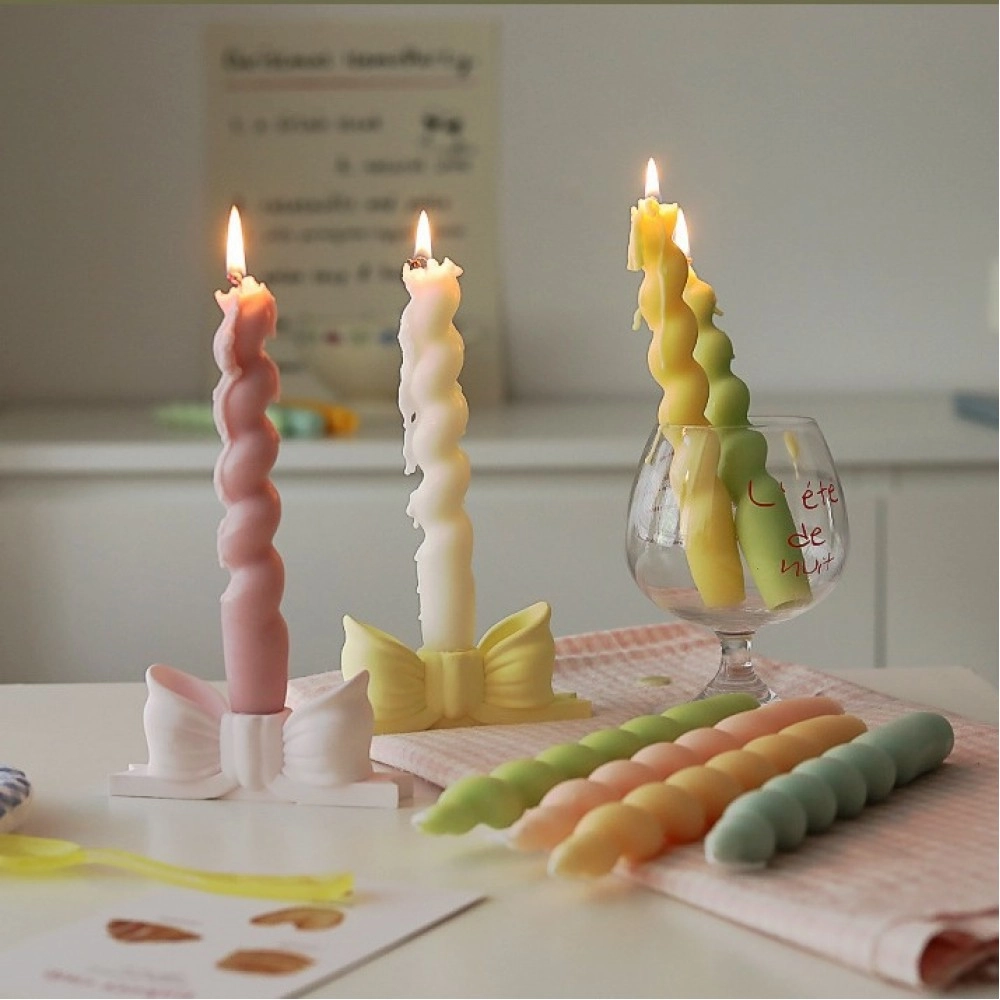Spiral long stem scented candles twisted twist candles French retro atmosphere table decoration Spiral long stem scented candles twisted twist candles French retro atmosphere table decoration