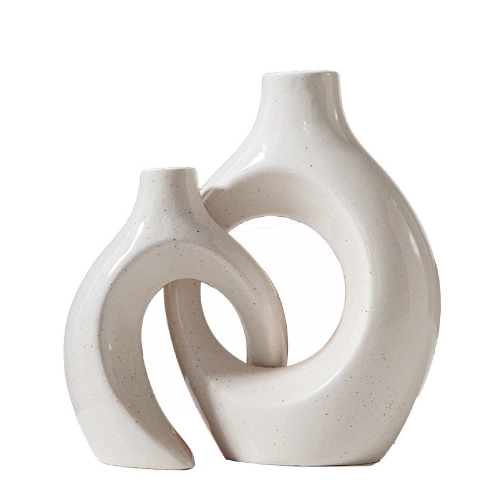 Special-shaped ceramic snuggle candle holder creative circle home decoration Special-shaped ceramic snuggle candle holder creative circle home decoration