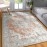 Vintage Area Rug 4x6, Washable Floral Print Bedroom Living Room Rug, Soft Low Pile Accent Rugs for Dining Room Office Entryway