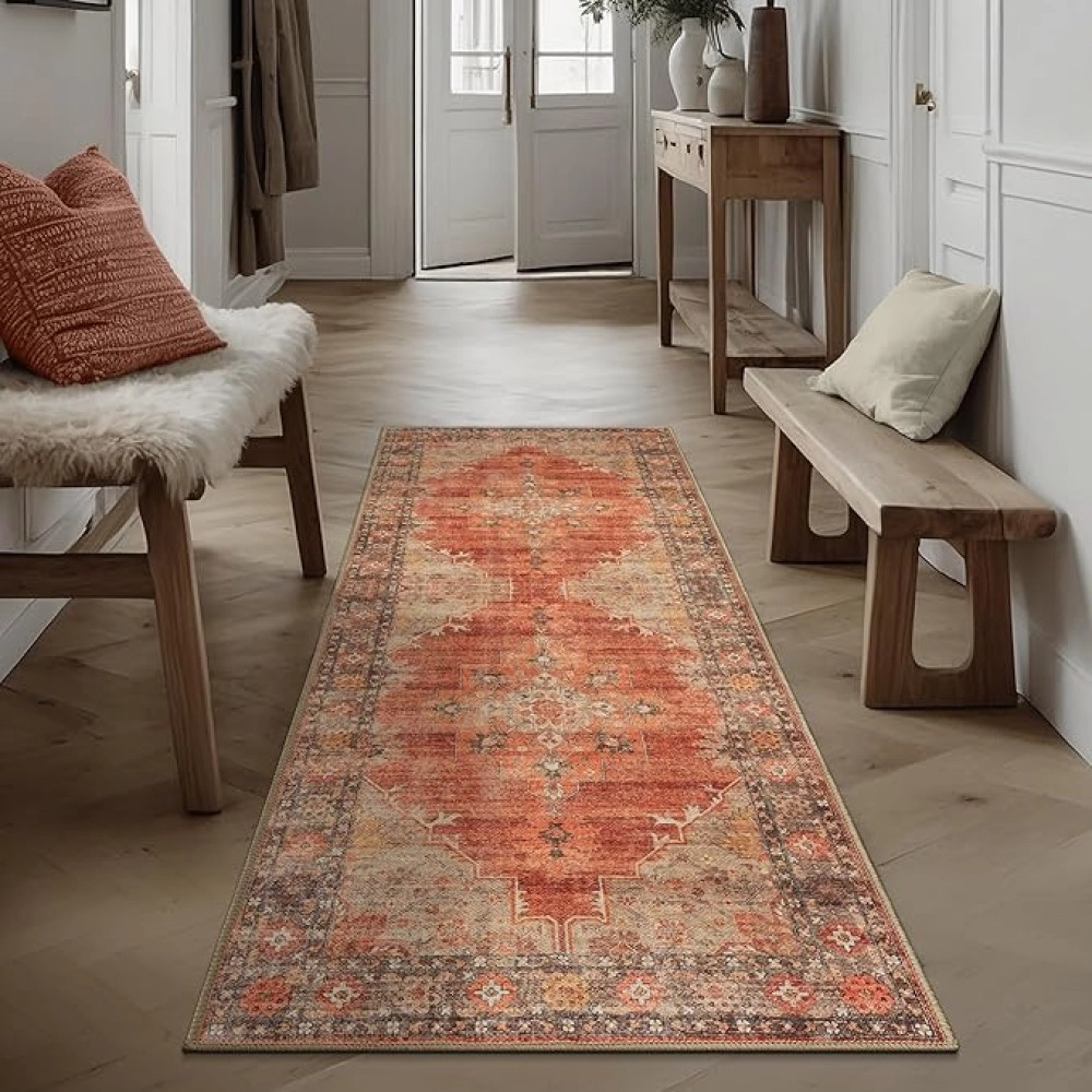 2'6x6'6 Machine Washable Area Rug with Non Slip Backing for Living Room Bedroom Bathroom Kitchen Mats for Floor Decor 2'6x6'6 Machine Washable Area Rug with Non Slip Backing for Living Room Bedroom Bathroom Kitchen Mats for Floor Decor