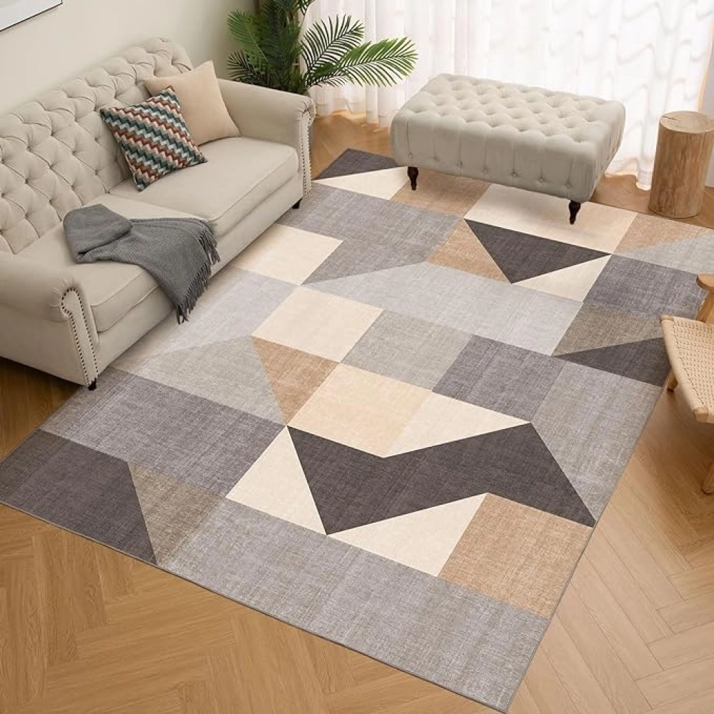 Washable Modern Area Rug - Geometric Style 5x7 Rugs for Living Room, Bedroom, Machine Washable Rug Soft Non Slip Washable Modern Area Rug - Geometric Style 5x7 Rugs for Living Room, Bedroom, Machine Washable Rug Soft Non Slip