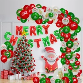 Christmas Balloon Set Family Holiday Decoration Props Printed Balloons